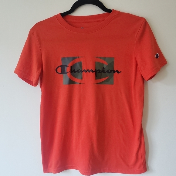 HURLEY & CHAMPION BOYS T-SHIRT BLUE & ORANGE SIZE LARGE - Picture 2 of 10